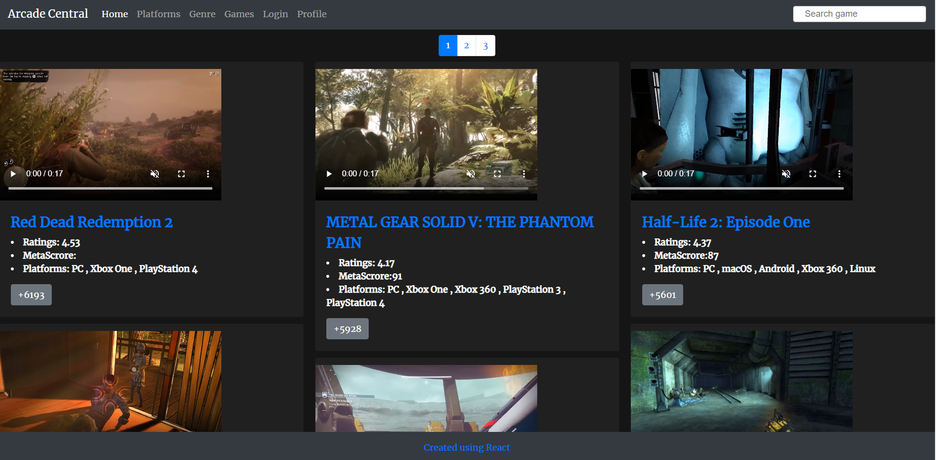 Image showing a list of video games